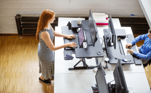 ergonomic desk workstation wellbeing wellness physical health looking after employees office desk contingent workforce remote work